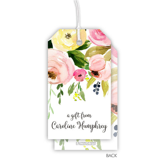 Spring Peonies Hanging Gift Tags